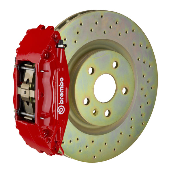 Brembo GT Front Big Brake Kit, 4-Piston Red Calipers, 355x32mm Drilled Rotors, Fits 1997-2004 Chevrolet Corvette 1H4.8001A2