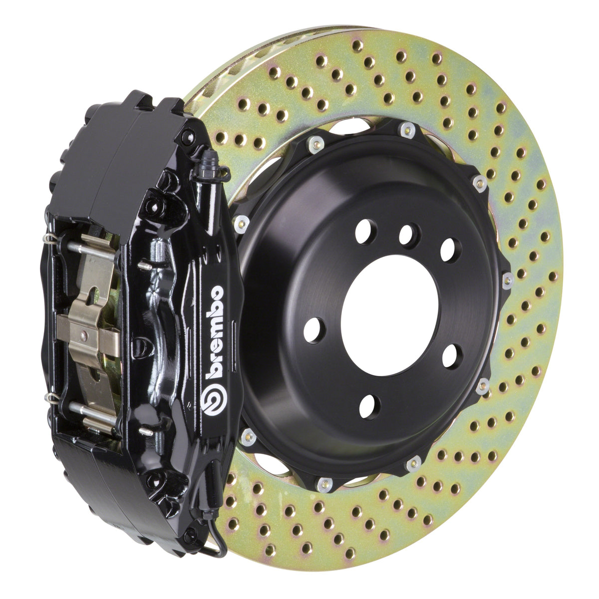 Brembo GT Front Big Brake Kit, 4-Piston Black Calipers, 355x32mm Drilled 2-Piece Rotors, Fits 1994-1999 Mercedes-Benz S320 and more 1B1.8012A1