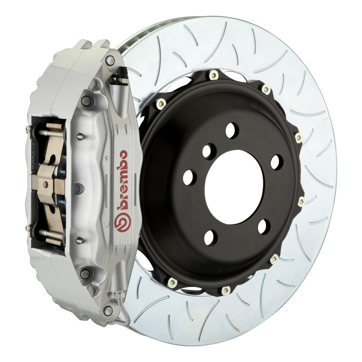Brembo GT Rear Big Brake Kit, 4-Piston Silver Calipers, 380x32mm Type-3 Slotted 2-Piece Rotors, Fits 2003-2007 Hummer H2 2B3.9001A3