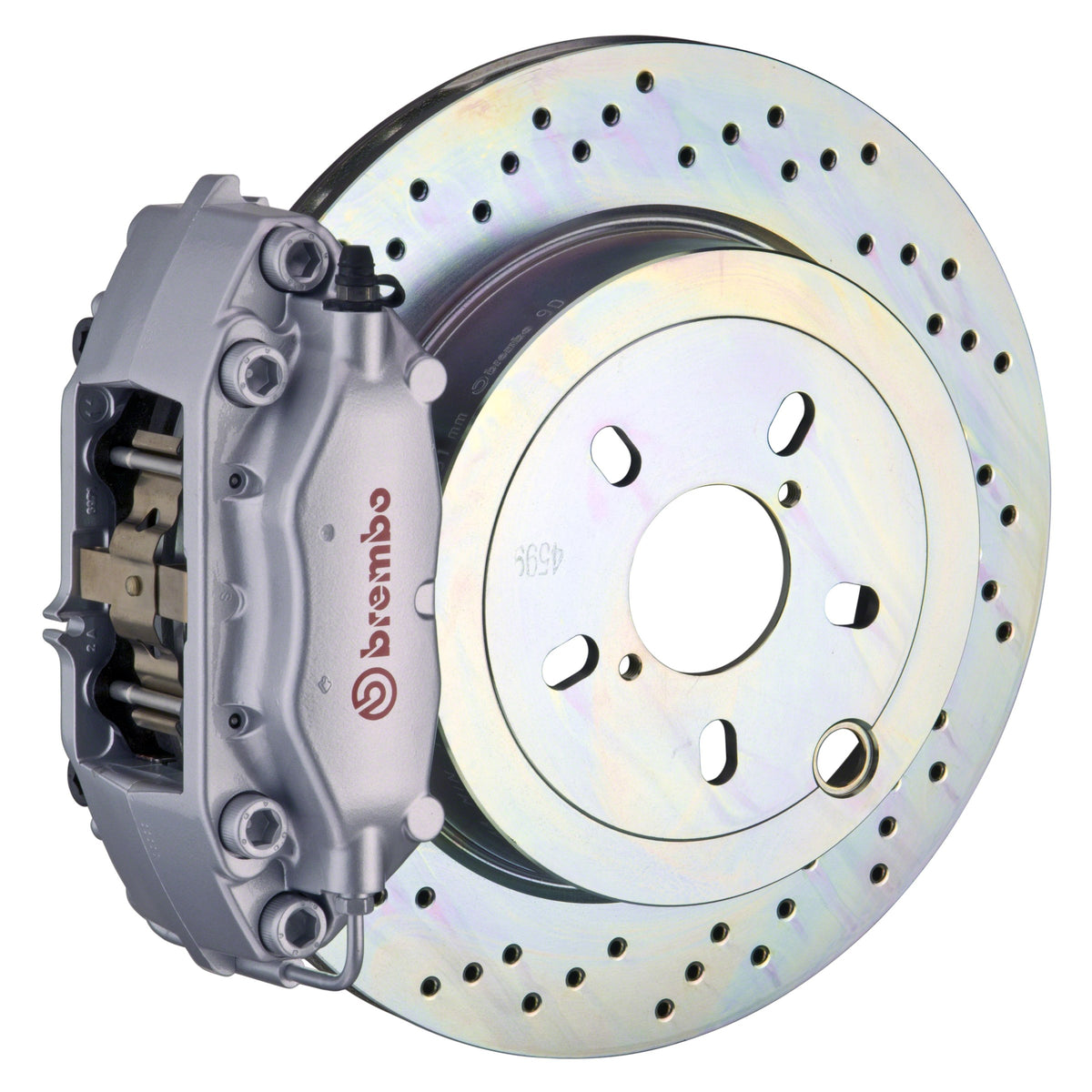 Brembo GT Rear Big Brake Kit, 4-Piston Silver Calipers, 309x28mm Drilled Rotors, Fits 1967-1989 Porsche 911 2C4.5001A3