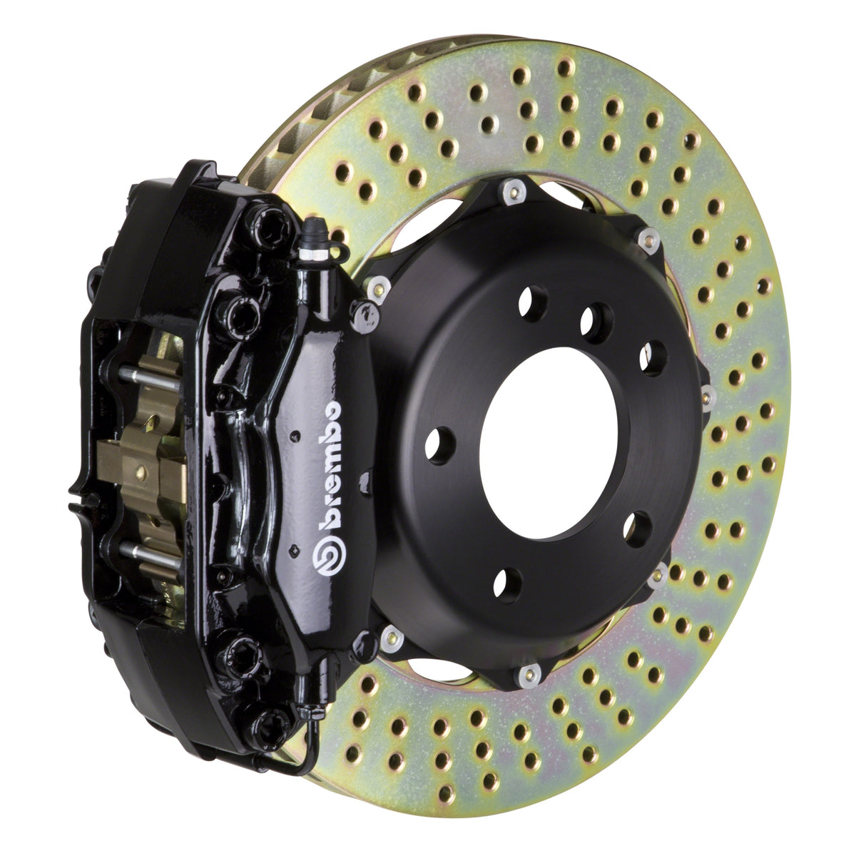 Brembo GT Rear Big Brake Kit, 4-Piston Black Calipers, 328x28mm Drilled 2-Piece Rotors, Fits 1995-1998 Porsche 911 2C1.6018A1