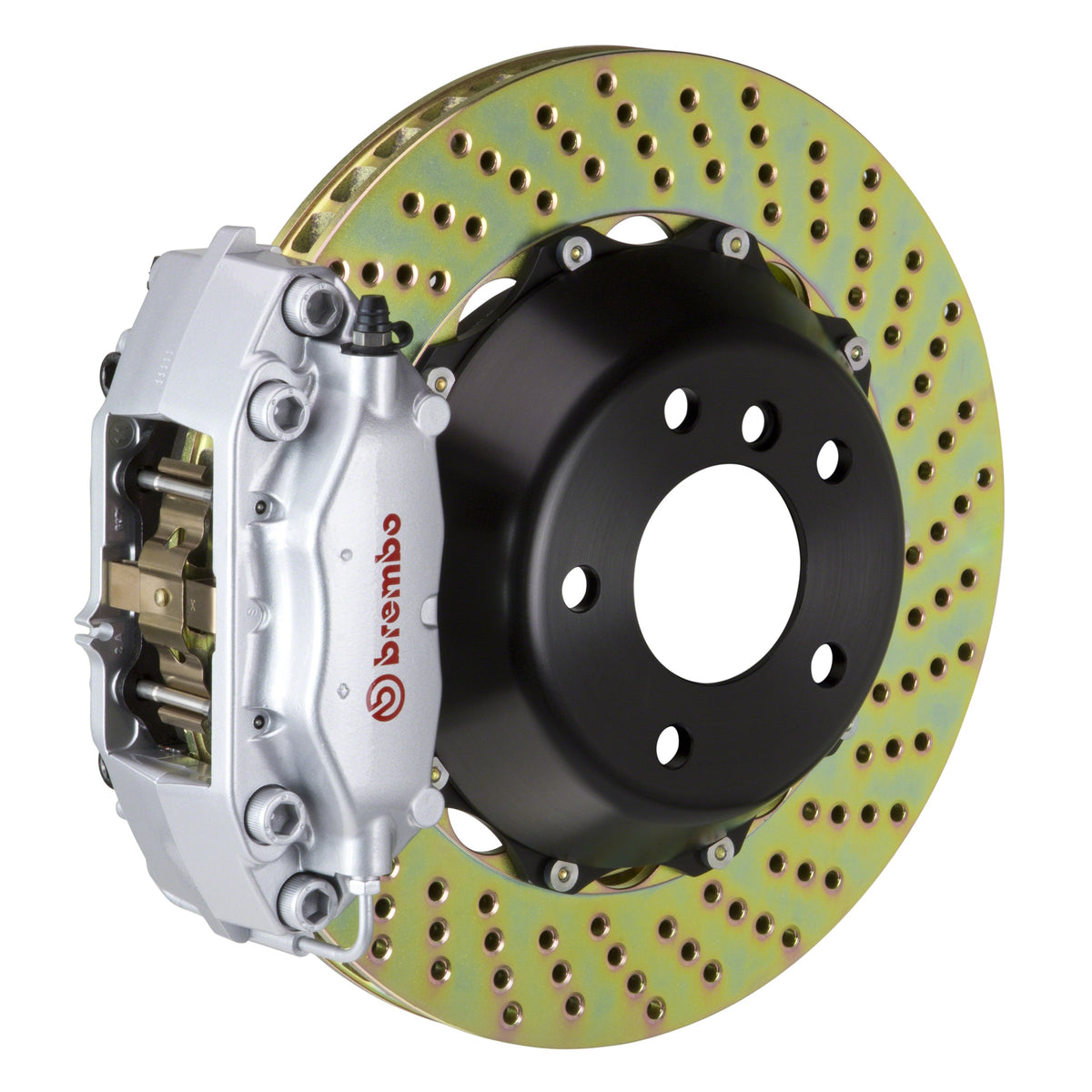 Brembo GT Rear Big Brake Kit, 4-Piston Silver Calipers, 345x28mm Drilled 2-Piece Rotors, Fits 2006-2012 BMW 328i, 325i 2C1.8025A3