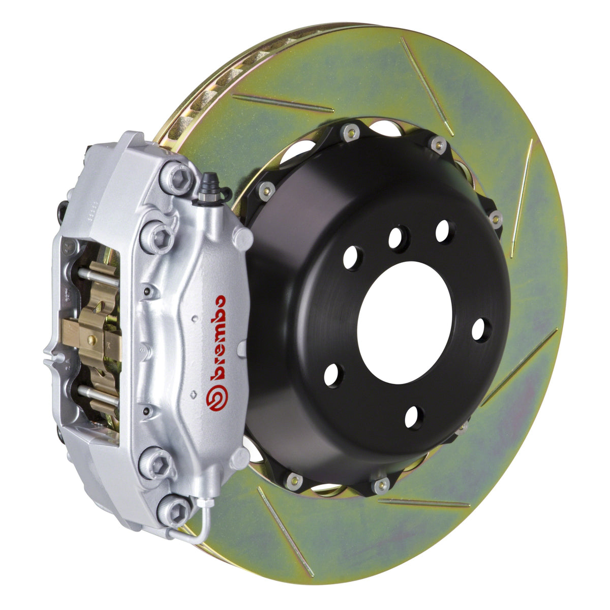 Brembo GT Rear Big Brake Kit, 4-Piston Silver Calipers, 345x28mm Type-1 Slotted 2-Piece Rotors, Fits 2006-2023 Dodge Charger and more 2C2.8019A3