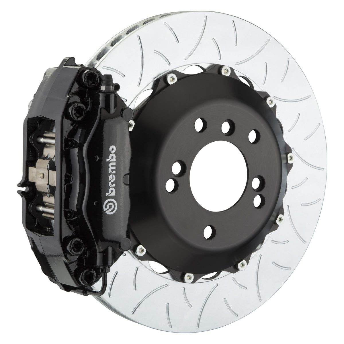 Brembo GT Rear Big Brake Kit, 4-Piston Black Calipers, 345x28mm Type-3 Slotted 2-Piece Rotors, Fits 2006-2012 BMW 328i, 325i 2C3.8025A1