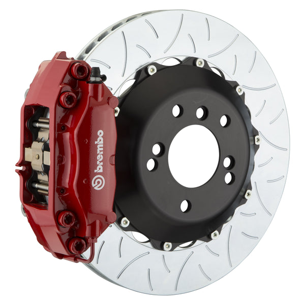Brembo GT Rear Big Brake Kit, 4-Piston Red Calipers, 345x28mm Type-3 Slotted 2-Piece Rotors, Fits 2006-2013 Lexus IS250, IS350 and more 2C3.8027A2