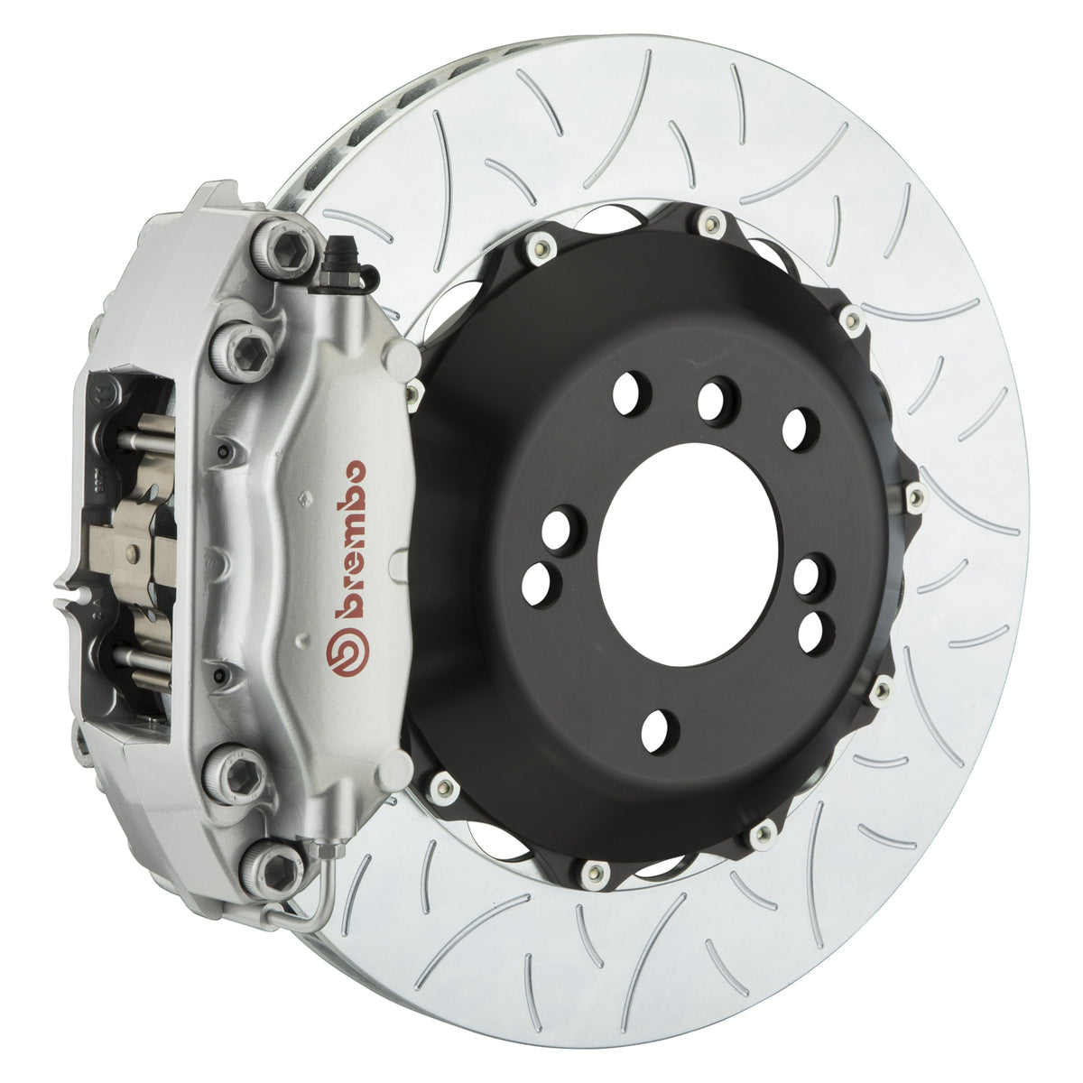 Brembo GT Rear Big Brake Kit, 4-Piston Silver Calipers, 345x28mm Type-3 Slotted 2-Piece Rotors, Fits 2005-2008 BMW 760Li, 750i and more 2C3.8022A3