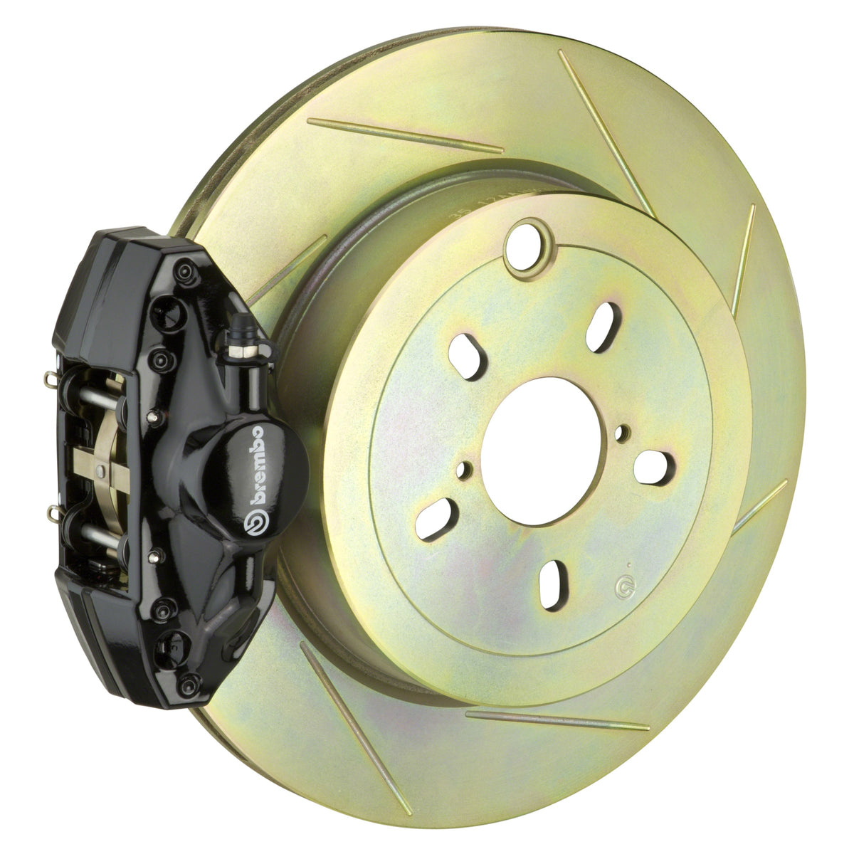Brembo GT Rear Big Brake Kit, 2-Piston Black Calipers, 316x20mm Type-1 Slotted Rotors, Fits 2008-2014 Subaru Impreza, Legacy 2E5.5002A1