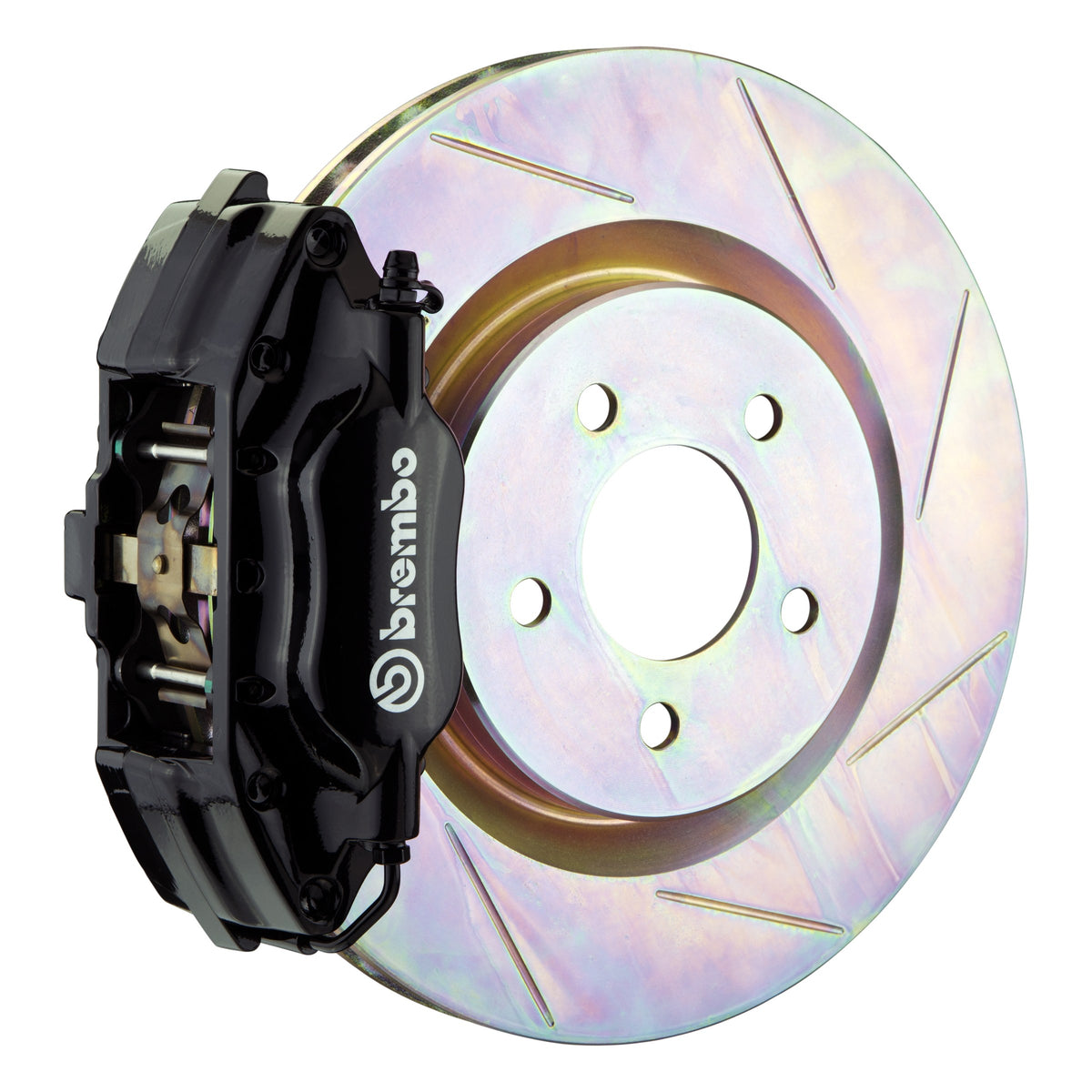 Brembo GT Front Big Brake Kit, 4-Piston Black Calipers, 330x28mm Type-1 Slotted Rotors, Fits 1994-2004 Ford Mustang 1E5.6001A1