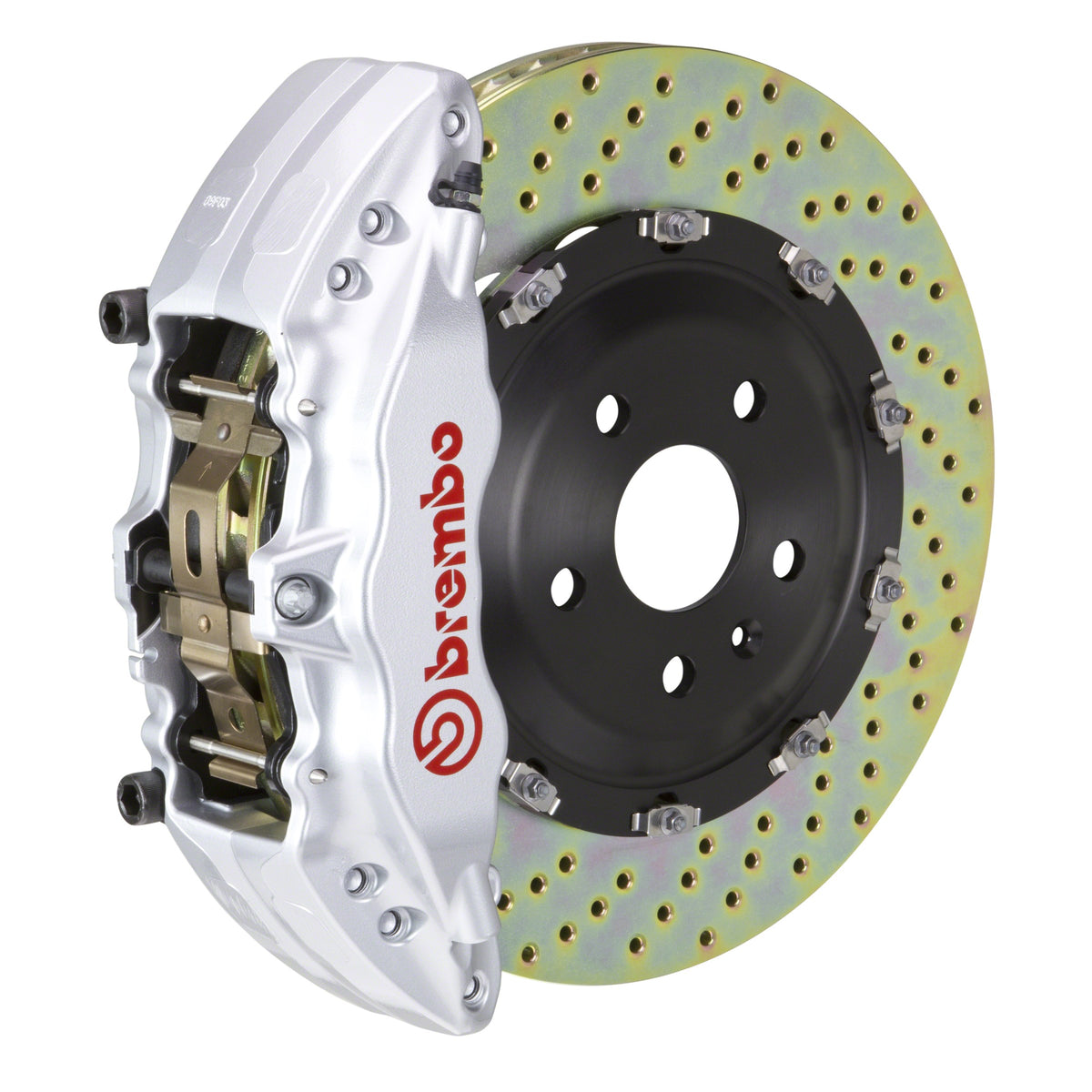 Brembo GT Front Big Brake Kit, 6-Piston Silver Calipers, 380x34mm Drilled 2-Piece Rotors, Fits 2000-2006 Chevrolet Silverado 1500 and more 1J1.9016A3