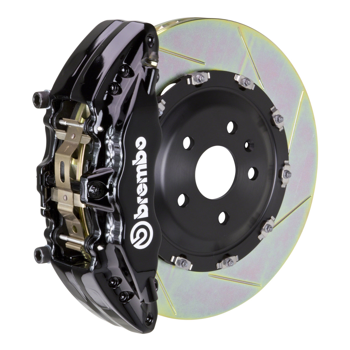 Brembo GT Front Big Brake Kit, 6-Piston Black Calipers, 380x34mm Type-1 Slotted 2-Piece Rotors, Fits 2010-2014 Ford F-150 1J2.9010A1
