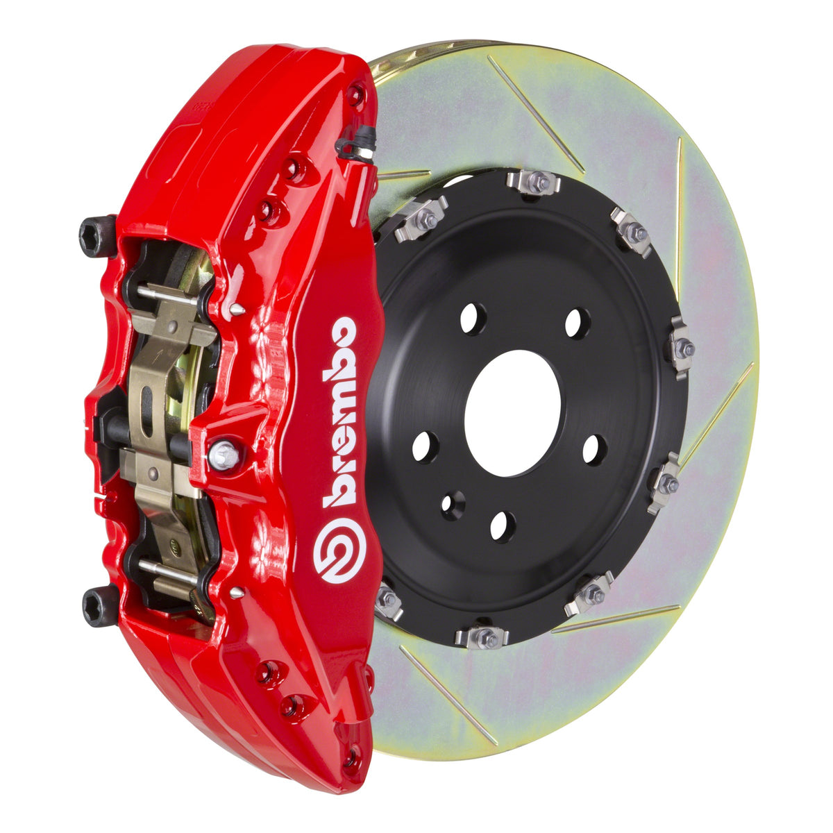 Brembo GT Front Big Brake Kit, 6-Piston Red Calipers, 380x34mm Type-1 Slotted 2-Piece Rotors, Fits 2009-2014 Ford F-150 1J2.9009A2