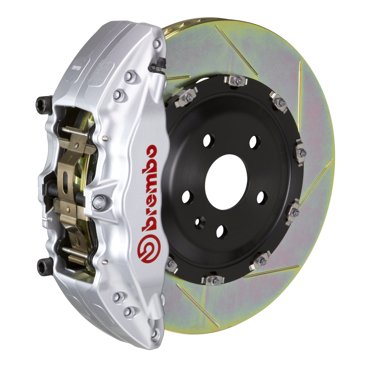 Brembo GT Front Big Brake Kit, 6-Piston Silver Calipers, 380x34mm Type-1 Slotted 2-Piece Rotors, Fits 2018-2024 Jeep Wrangler, Gladiator 1J2.9021A3