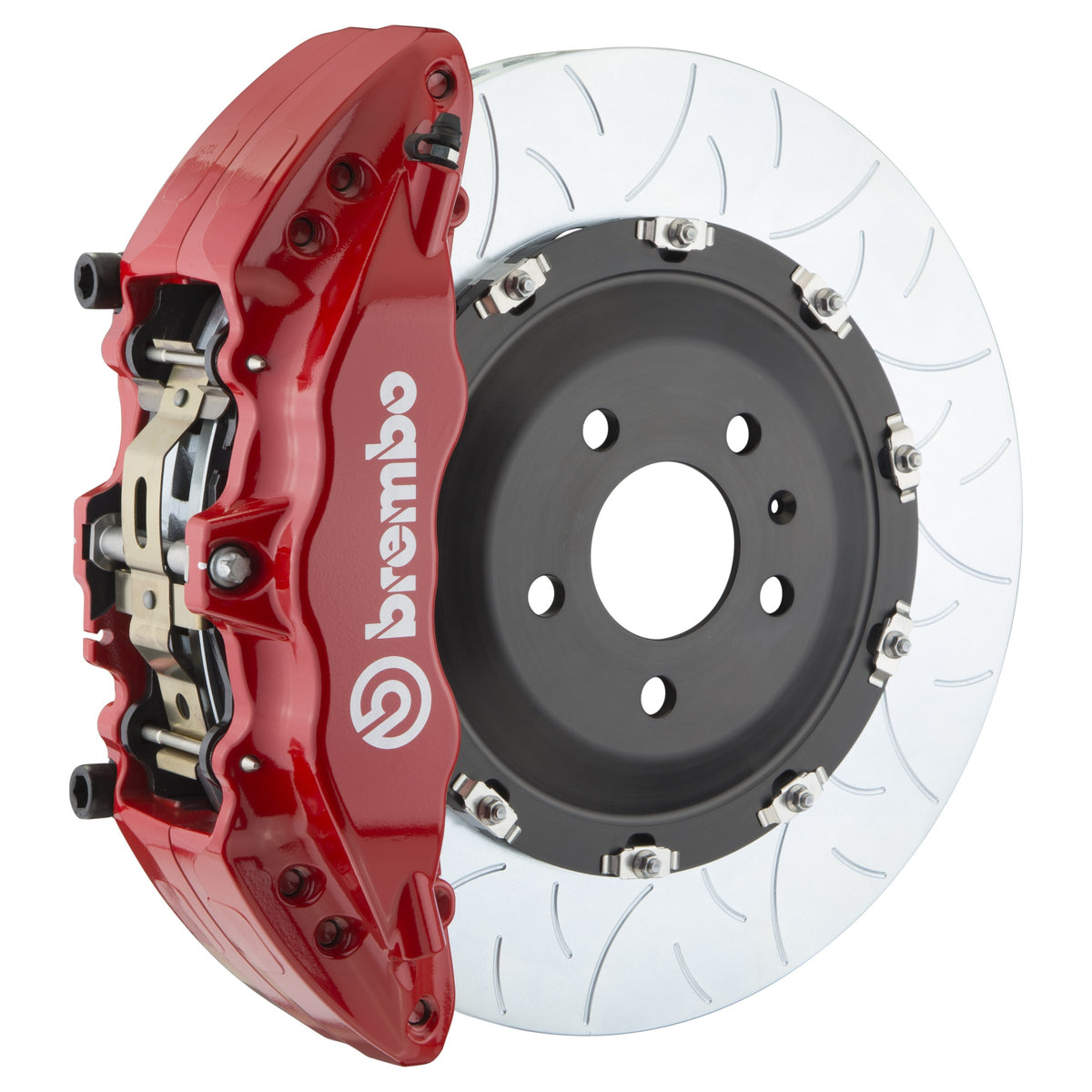 Brembo GT Front Big Brake Kit, 6-Piston Red Calipers, 380x34mm Type-3 Slotted 2-Piece Rotors, Fits 2021-2024 Ford F-150 1J3.9023A2