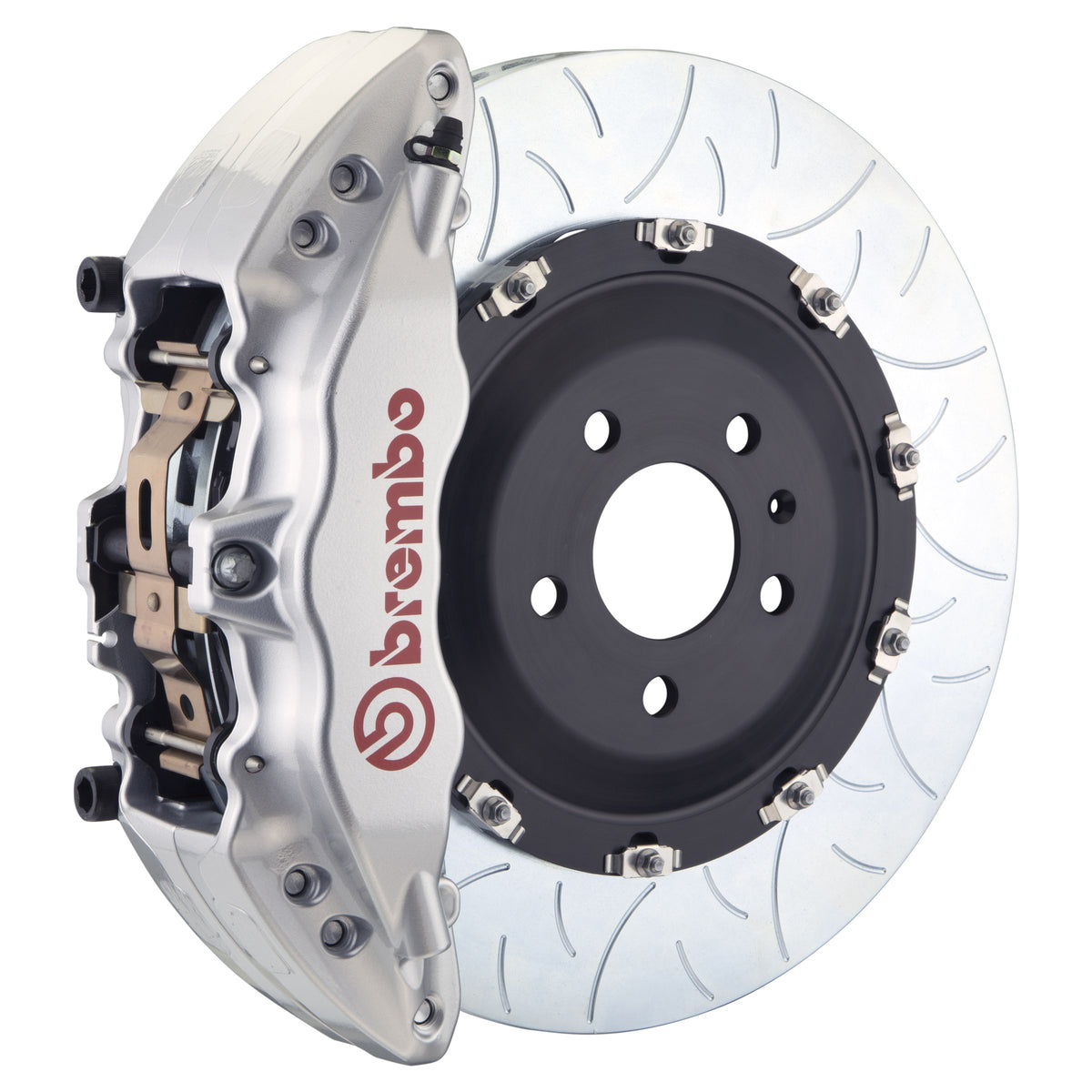 Brembo GT Front Big Brake Kit, 6-Piston Silver Calipers, 380x34mm Type-3 Slotted 2-Piece Rotors, Fits Chevrolet Silverado 1500 and more 1J3.9016A3