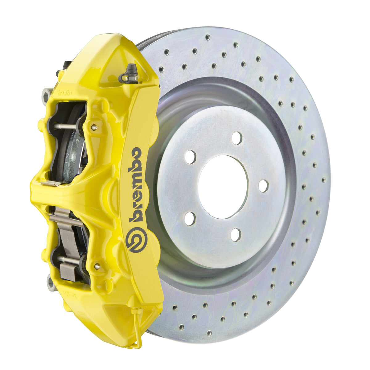 Brembo GT Front Big Brake Kit, 6-Piston Yellow Calipers, 355x32mm Drilled Rotors, Fits 2016-2024 Chevrolet Camaro 1L4.8018A5