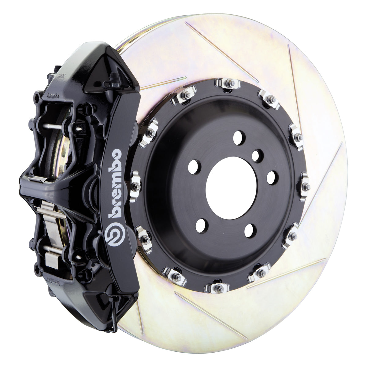 Brembo GT Front Big Brake Kit, 6-Piston Black Calipers, 411x34mm Type-1 Slotted 2-Piece Rotors, Fits 2010-2019 Rolls-Royce Ghost 1L2.9503A1
