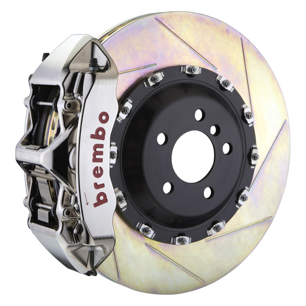 Brembo GT-R Front Big Brake Kit, 6-Piston Nickel Plated Calipers, 411x34mm Type-1 Slotted 2-Piece Rotors, Fits 2010-2019 Rolls-Royce Ghost 1L2.9503AR