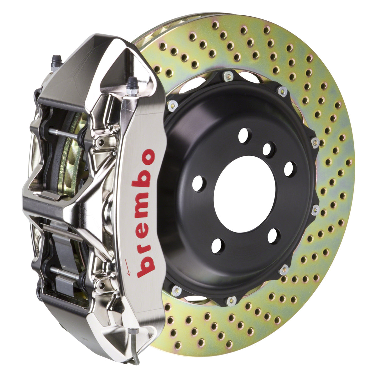 Brembo GT-R Front Big Brake Kit, 6-Piston Nickel Plated Calipers, 380x32mm Drilled 2-Piece Rotors, Fits 2001-2008 BMW Z4, M3 1M1.9001AR