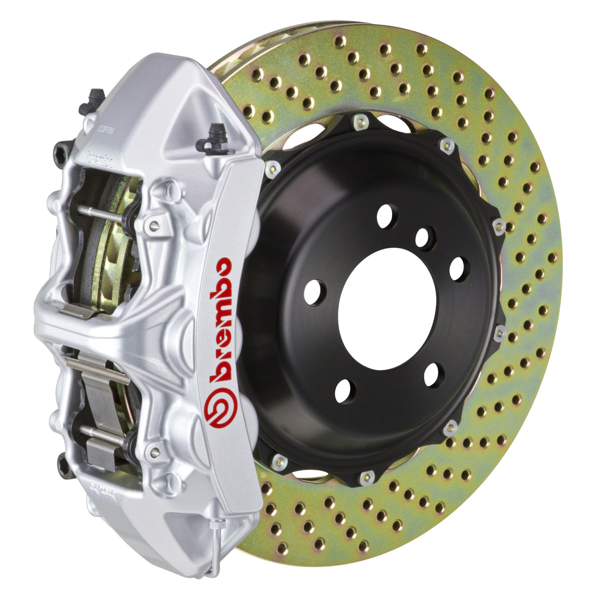 Brembo GT Front Big Brake Kit, 6-Piston Silver Calipers, 355x32mm Drilled 2-Piece Rotors, Fits 2001-2002 Dodge Viper 1M1.8018A3