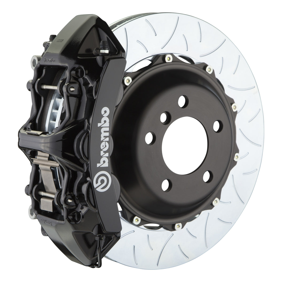 Brembo GT Front Big Brake Kit, 6-Piston Black Calipers, 380x32mm Type-3 Slotted 2-Piece Rotors, Fits 2015-2021 Lexus NX300h, NX300, NX200t 1M3.9050A1