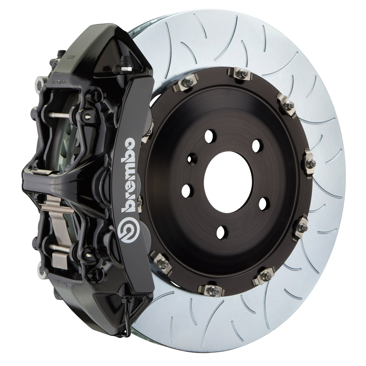 Brembo GT Front Big Brake Kit, 6-Piston Black Calipers, 405x34mm Type-3 Slotted 2-Piece Rotors, Fits 2007-2015 Audi Q7 1N3.9507A1