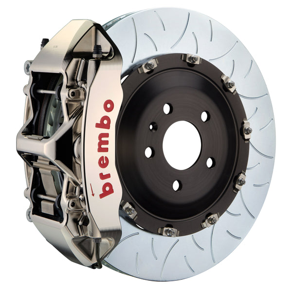 Brembo GT-R Front Big Brake Kit, 6-Piston Nickel Plated Calipers, 405x34mm Type-3 Slotted 2-Piece Rotors, Fits Mercedes-Benz GLC300 1N3.9546AR