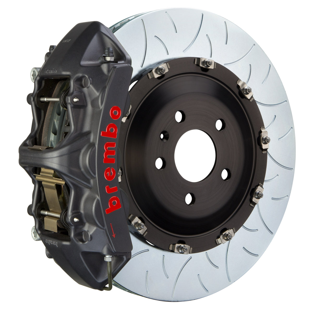 Brembo GT-S Front Big Brake Kit, 6-Piston Black Hard Anodized Calipers, 405x34mm Type-3 Slotted 2-Piece Rotors, Fits BMW 650i and more 1N3.9513AS