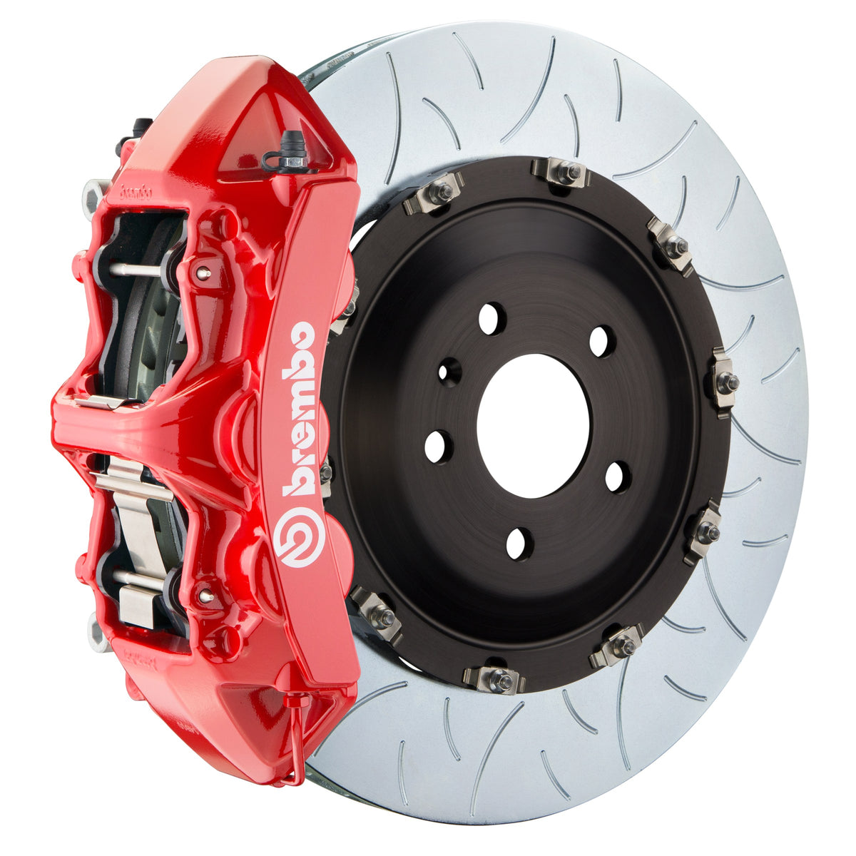 Brembo GT Front Big Brake Kit, 6-Piston Red Calipers, 405x34mm Type-3 Slotted 2-Piece Rotors, Fits 2021-2024 Tesla S 1N3.9547A2