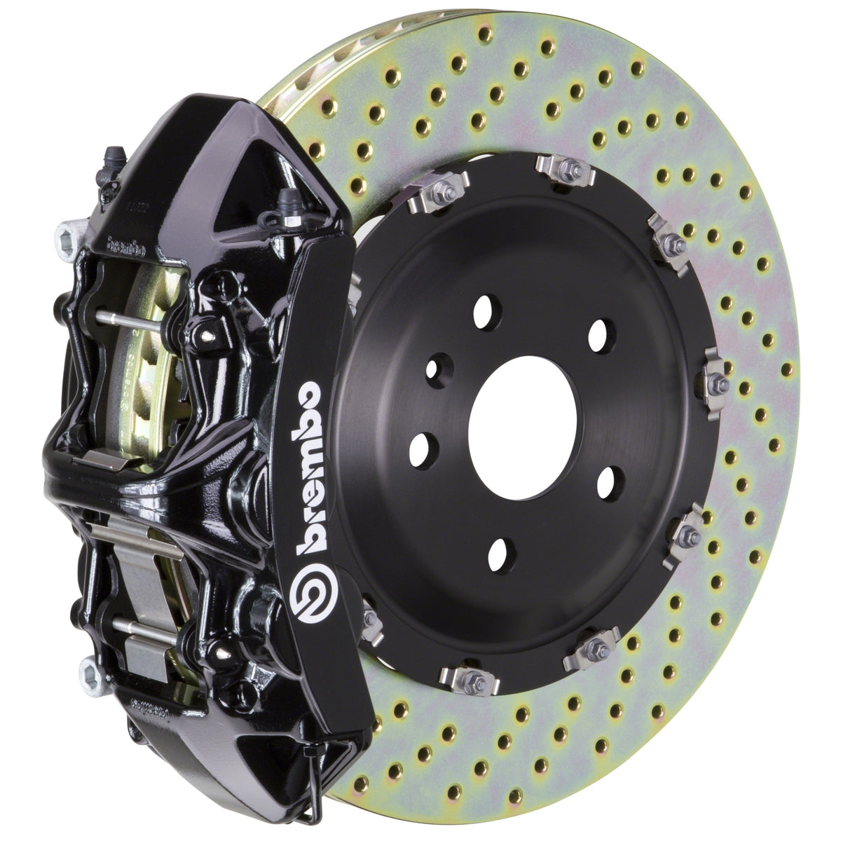Brembo GT Front Big Brake Kit, 6-Piston Black Calipers, 365x34mm Drilled 2-Piece Rotors, Fits 2020-2025 Mercedes-Benz CLA250 and more 1N1.8516A1