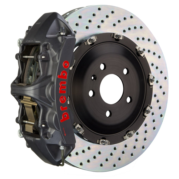 Brembo GT-S Front Big Brake Kit, 6-Piston Black Hard Anodized Calipers, 380x34mm Drilled 2-Piece Rotors, Fits 2016-2024 BMW X1 and more 1N1.9088AS