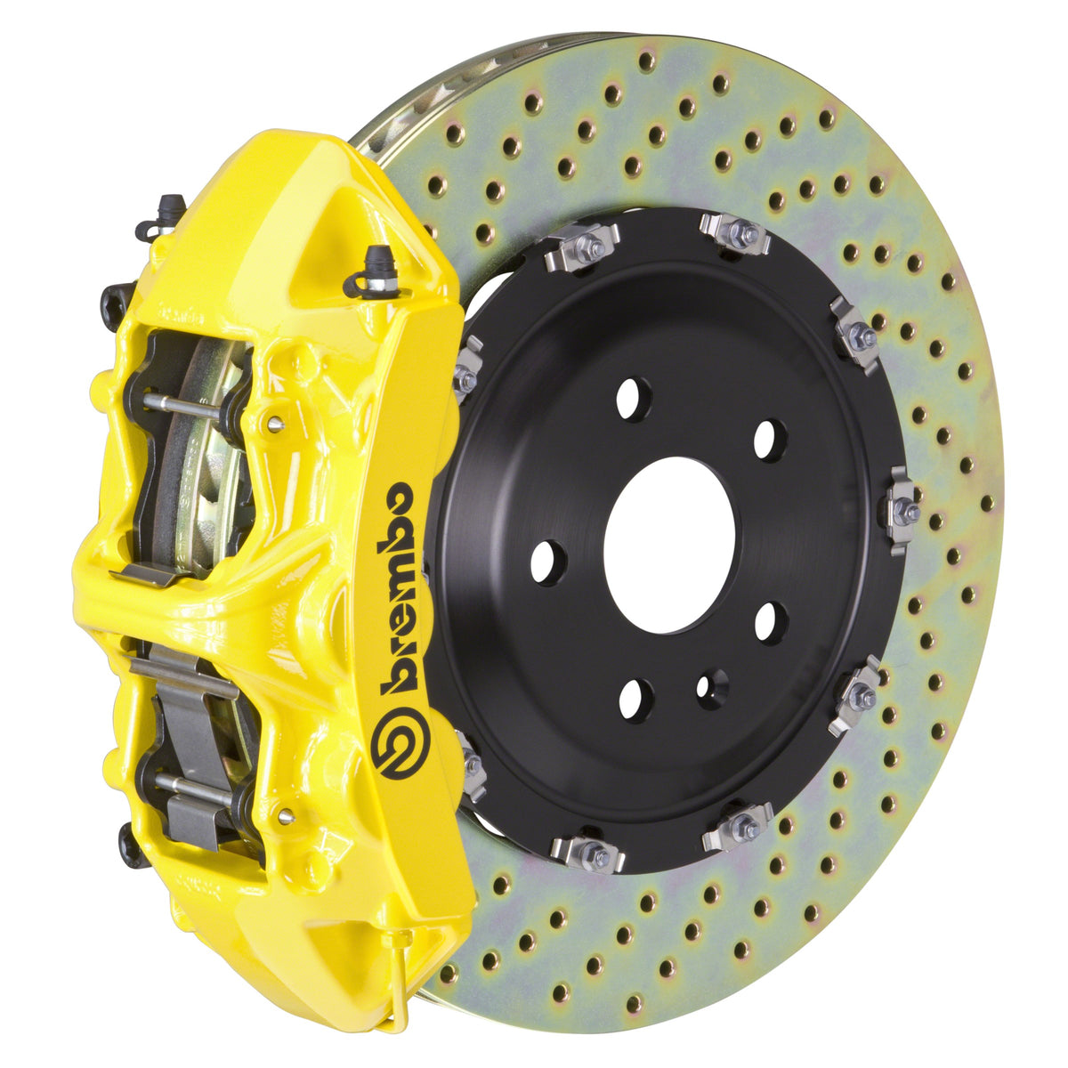 Brembo GT Front Big Brake Kit, 6-Piston Yellow Calipers, 380x34mm Drilled 2-Piece Rotors, Fits 2024-2025 BMW i5, 530i xDrive, 540i xDrive 1T1.9039A5