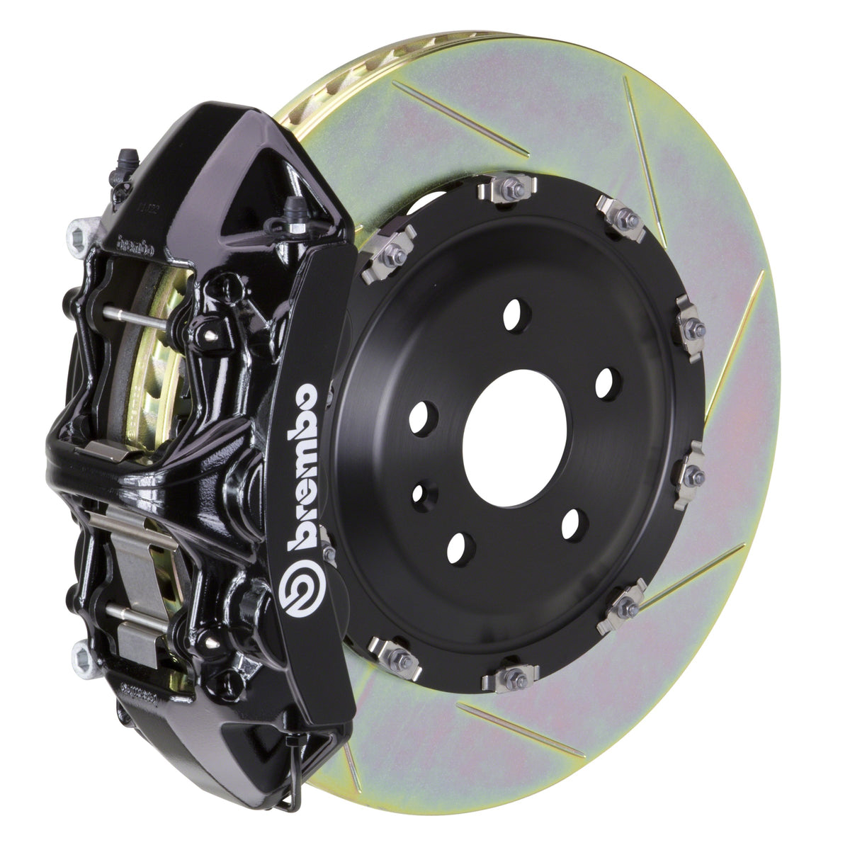 Brembo GT Front Big Brake Kit, 6-Piston Black Calipers, 365x34mm Type-1 Slotted 2-Piece Rotors, Fits 2008-2009 Pontiac G8 1N2.8518A1