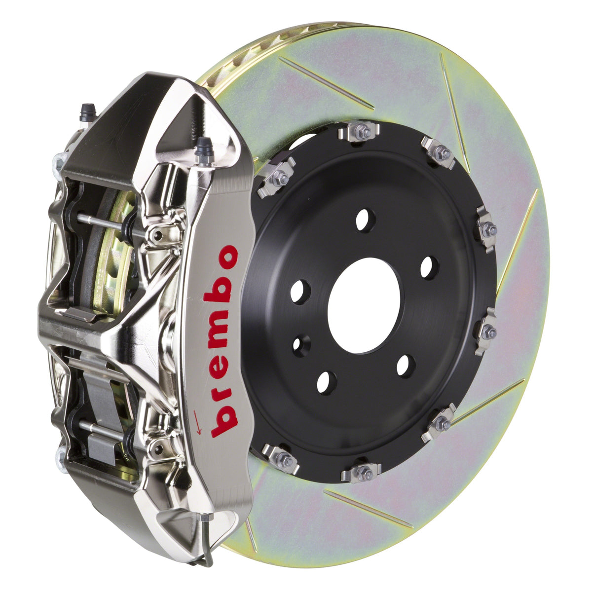 Brembo GT-R Front Big Brake Kit, 6-Piston Nickel Plated Calipers, 380x34mm Type-1 Slotted 2-Piece Rotors, Fits 2019-2025 BMW 430i and more 1N2.9070AR