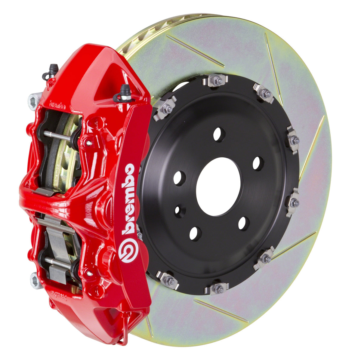 Brembo GT Front Big Brake Kit, 6-Piston Red Calipers, 380x34mm Type-1 Slotted 2-Piece Rotors, Fits 2022-2025 Mercedes-Benz C300 1N2.9094A2