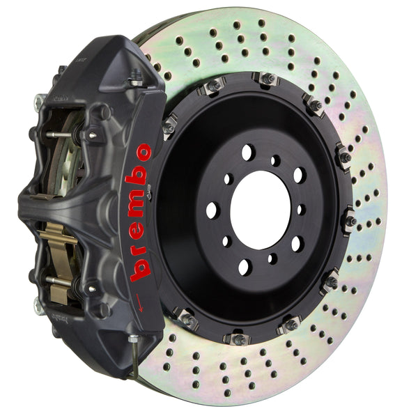 Brembo GT-S Front Big Brake Kit, 6-Piston Black Hard Anodized Calipers, 405x34mm Drilled 2-Piece Rotors, Fits Mercedes-Benz CL550 and more 1N1.9503AS