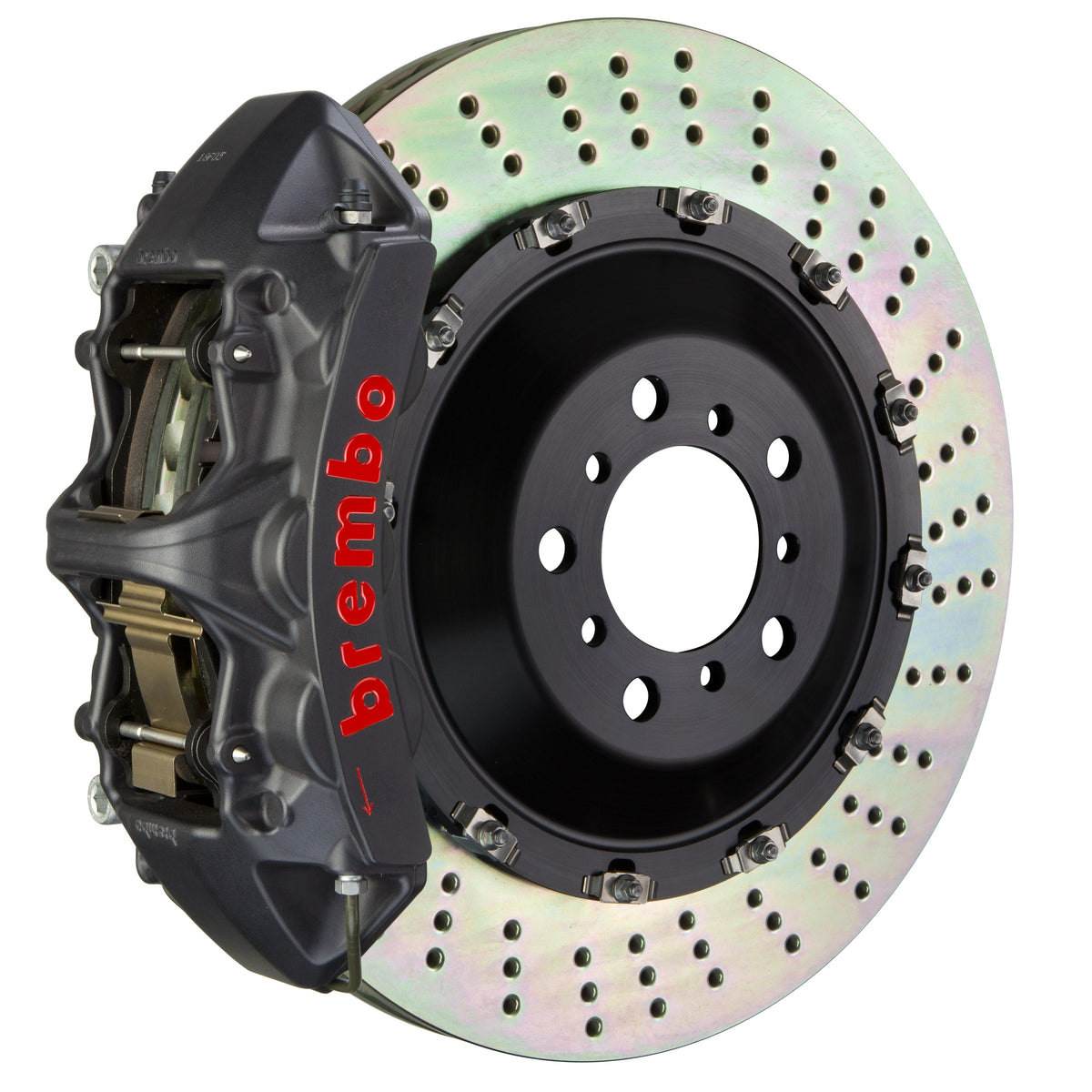 Brembo GT-S Front Big Brake Kit, 6-Piston Black Hard Anodized Calipers, 405x34mm Drilled 2-Piece Rotors, Fits 2024-2025 BMW i5 and more 1N1.9551AS