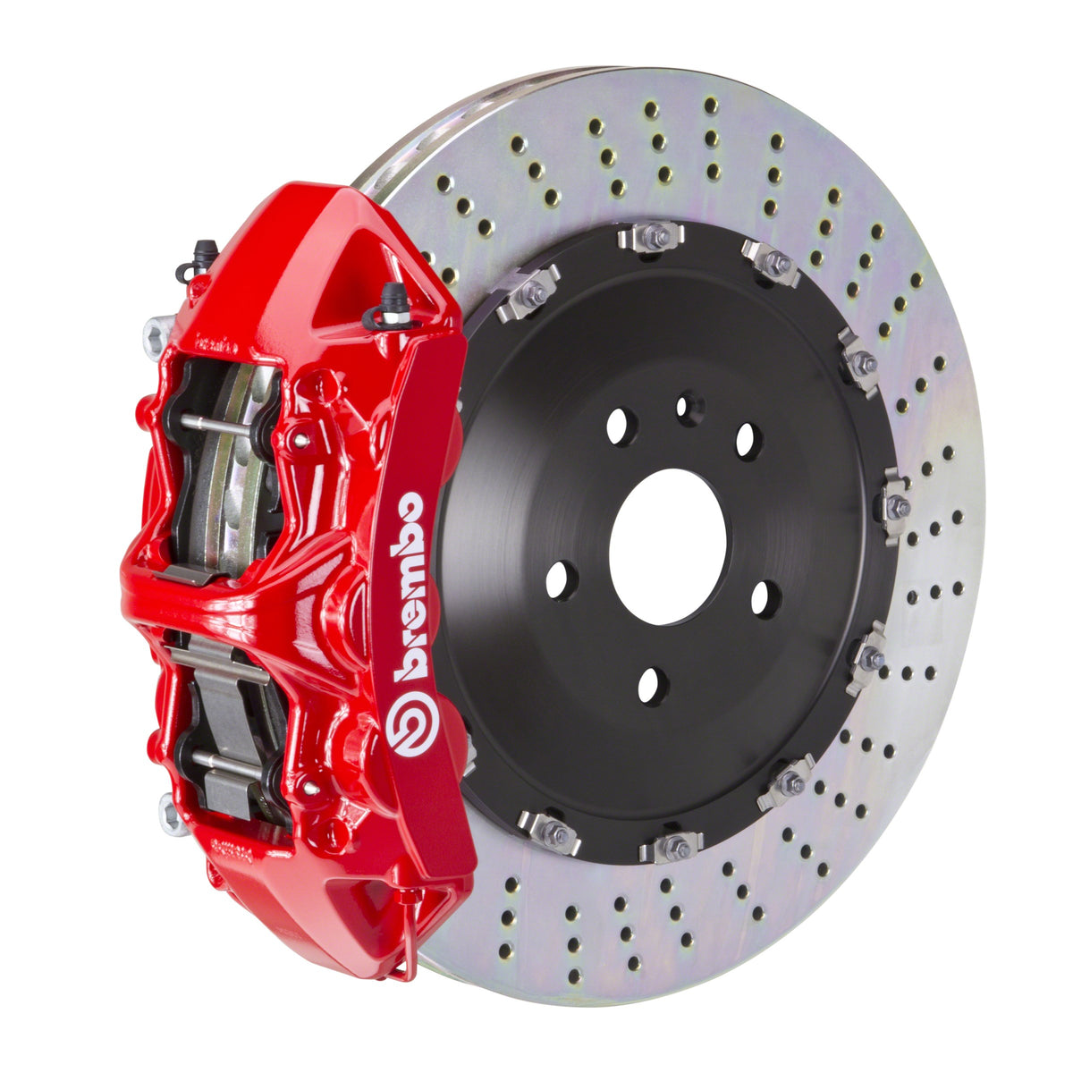 Brembo GT Front Big Brake Kit, 6-Piston Red Calipers, 405x34mm Drilled 2-Piece Rotors, Fits 2017-2023 BMW 540i, 540i xDrive, M550i xDrive 1N1.9539A2