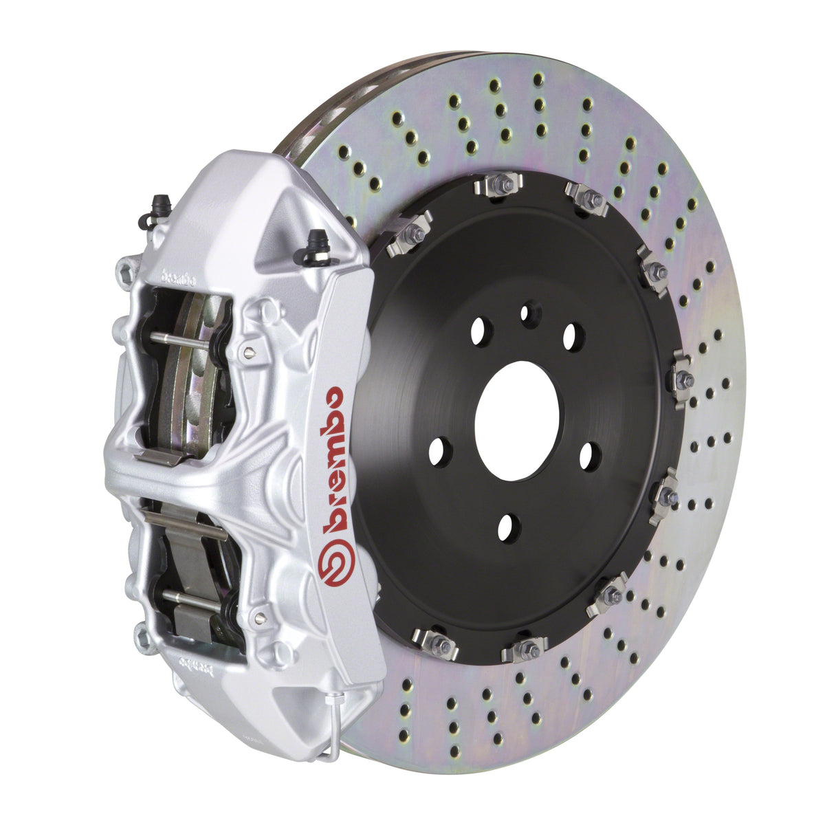 Brembo GT Front Big Brake Kit, 6-Piston Silver Calipers, 405x34mm Drilled 2-Piece Rotors, Fits Mercedes-Benz SL55 AMG and more 1N1.9505A3