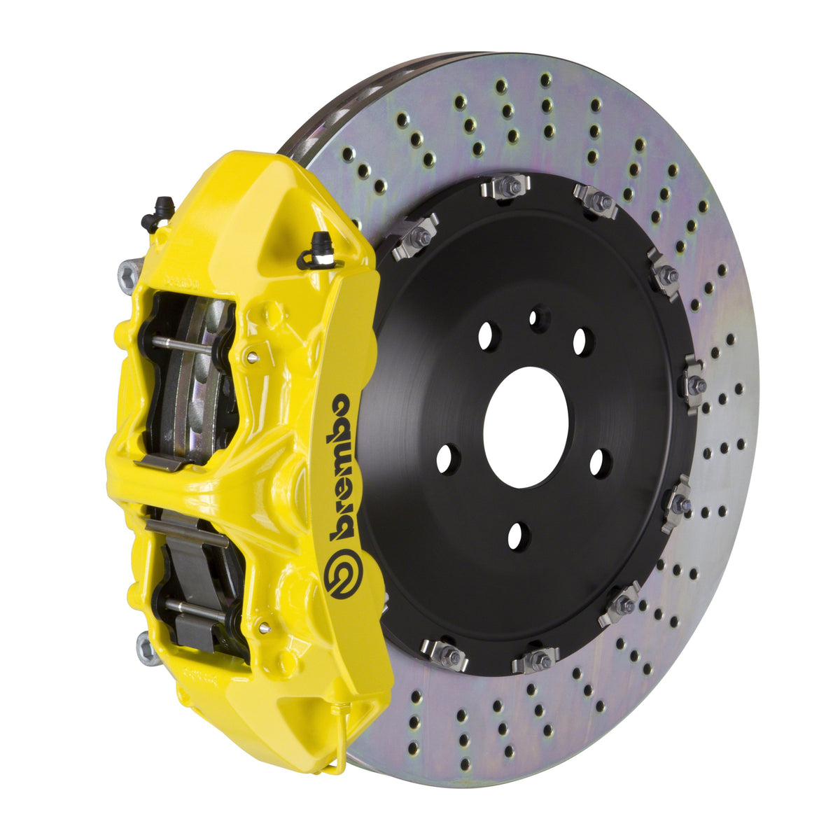 Brembo GT Front Big Brake Kit, 6-Piston Yellow Calipers, 405x34mm Drilled 2-Piece Rotors, Fits 2007-2015 Audi Q7 1N1.9507A5