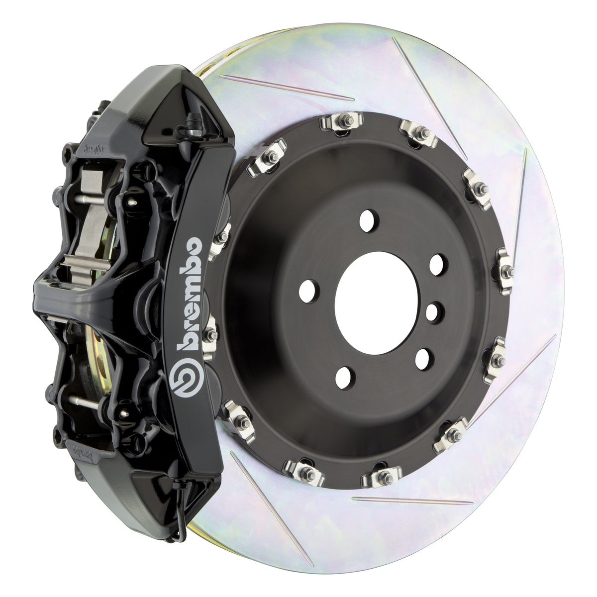 Brembo GT Front Big Brake Kit, 6-Piston Black Calipers, 405x34mm Type-1 Slotted 2-Piece Rotors, Fits 2009-2015 Cadillac CTS 1N2.9530A1