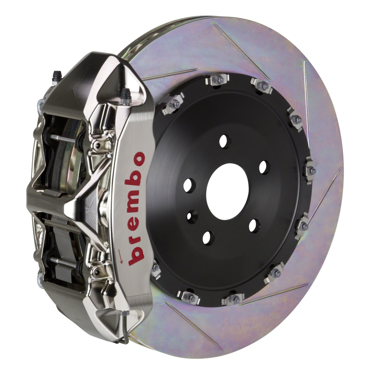 Brembo GT-R Front Big Brake Kit, 6-Piston Nickel Plated Calipers, 405x34mm Type-1 Slotted 2-Piece Rotors, Fits 2022-2024 Tesla X 1N2.9550AR