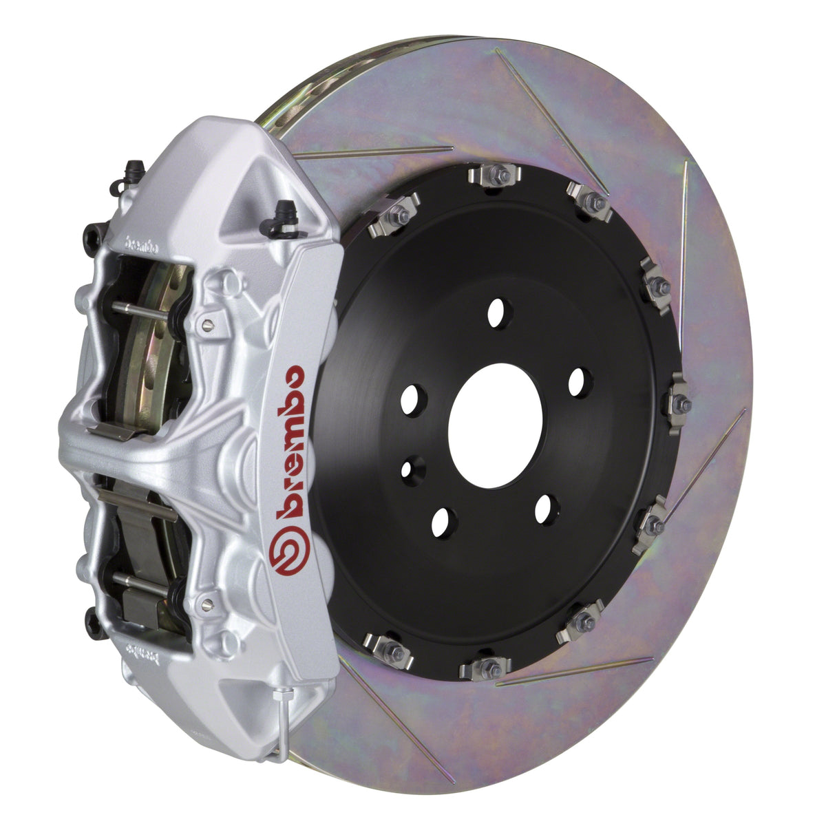 Brembo GT Front Big Brake Kit, 6-Piston Silver Calipers, 405x34mm Type-1 Slotted 2-Piece Rotors, Fits 2003-2010 Porsche Cayenne 1N2.9501A3