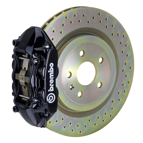Brembo GT Front Big Brake Kit, 4-Piston Black Calipers, 336x28mm Drilled Rotors, Fits 2008-2013 Volvo C30 1P4.7001A1