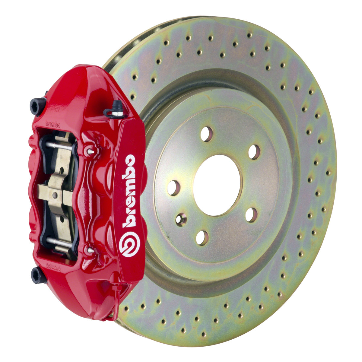 Brembo GT Front Big Brake Kit, 4-Piston Red Calipers, 336x28mm Drilled Rotors, Fits 2011-2018 Ford Focus 1P4.7002A2
