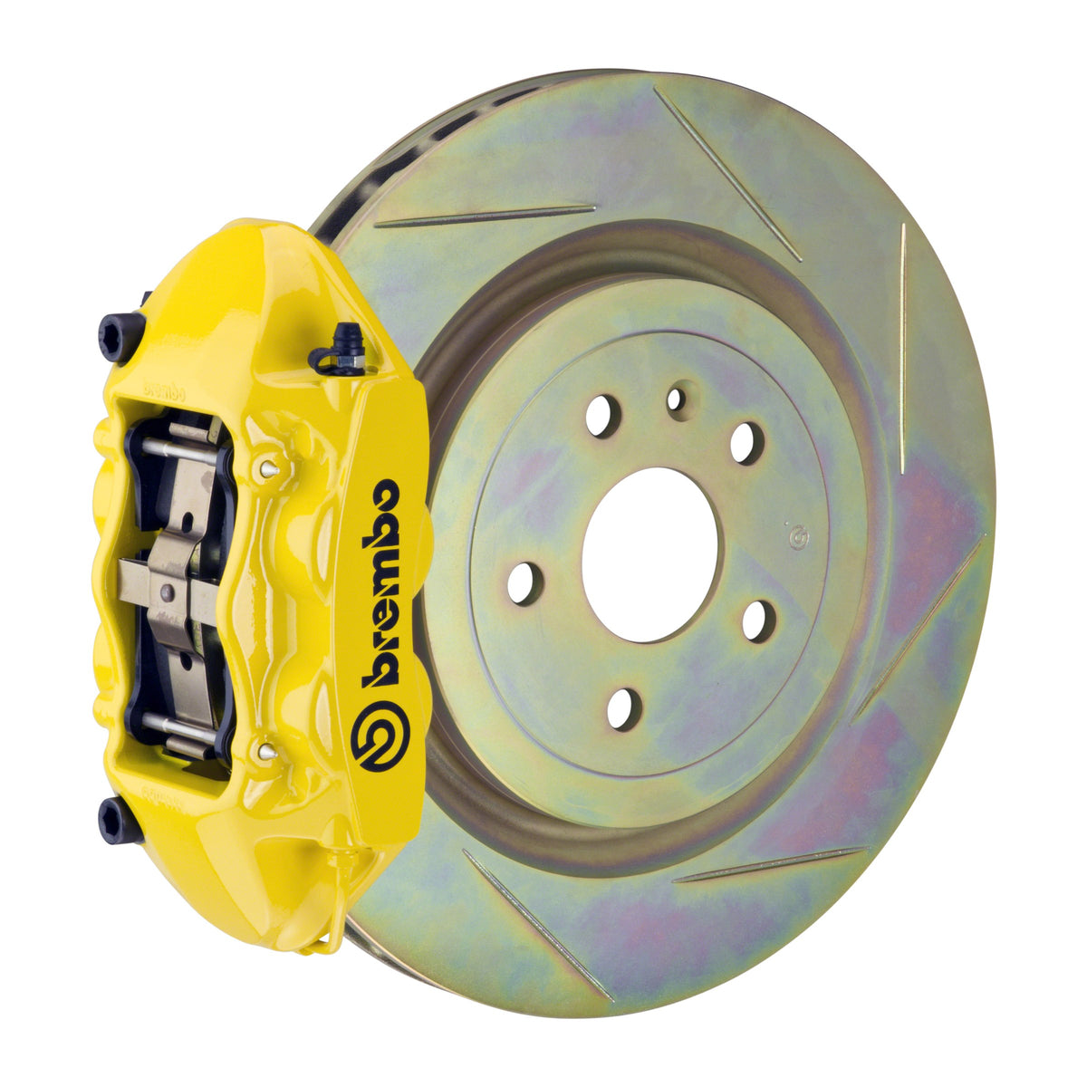 Brembo GT Front Big Brake Kit, 4-Piston Yellow Calipers, 336x28mm Type-1 Slotted Rotors, Fits 2008-2013 Volvo C30 1P5.7001A5