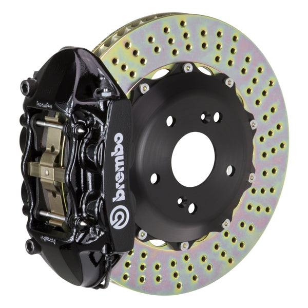 Brembo GT Front Big Brake Kit, 4-Piston Black Calipers, 328x28mm Drilled 2-Piece Rotors, Fits 2016-2024 Mazda MX-5 Miata 1P1.6001A1