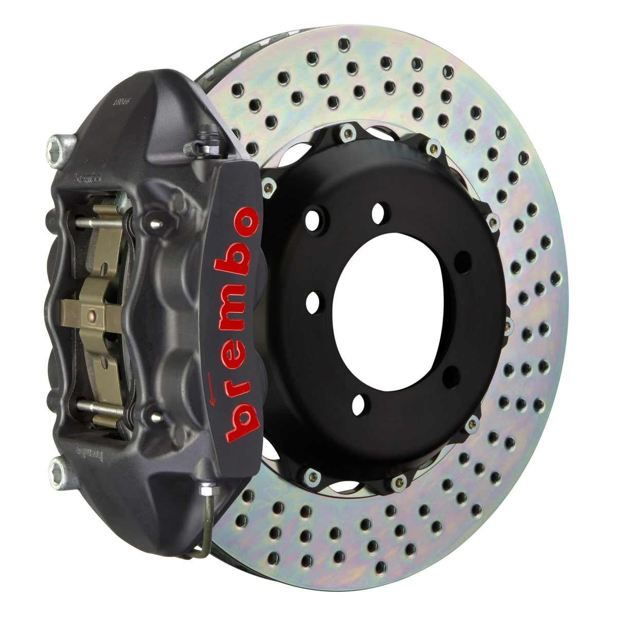 Brembo GT-S Front Big Brake Kit, 4-Piston Black Hard Anodized Calipers, 328x28mm Drilled 2-Piece Rotors, Fits 2016-2024 Mazda MX-5 Miata 1P1.6001AS