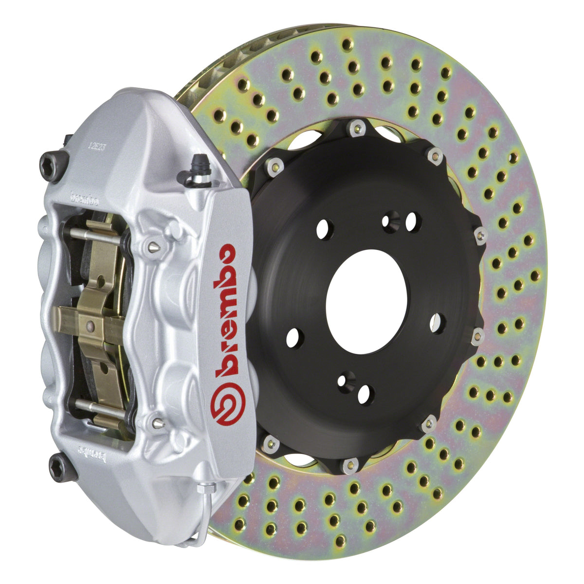 Brembo GT Rear Big Brake Kit, 4-Piston Silver Calipers, 328x28mm Drilled 2-Piece Rotors, Fits 2008-2015 Audi TTS Quattro and more 2P1.6007A3