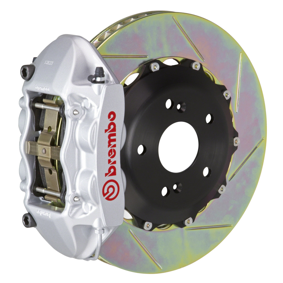 Brembo GT Front Big Brake Kit, 4-Piston Silver Calipers, 328x28mm Type-1 Slotted 2-Piece Rotors, Fits 2016-2024 Mazda MX-5 Miata 1P2.6001A3