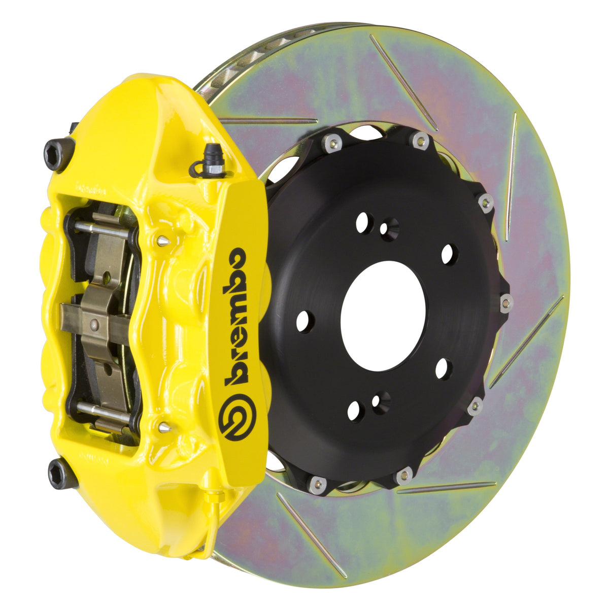 Brembo GT Front Big Brake Kit, 4-Piston Yellow Calipers, 328x28mm Type-1 Slotted 2-Piece Rotors, Fits 2016-2024 Mazda MX-5 Miata 1P2.6001A5